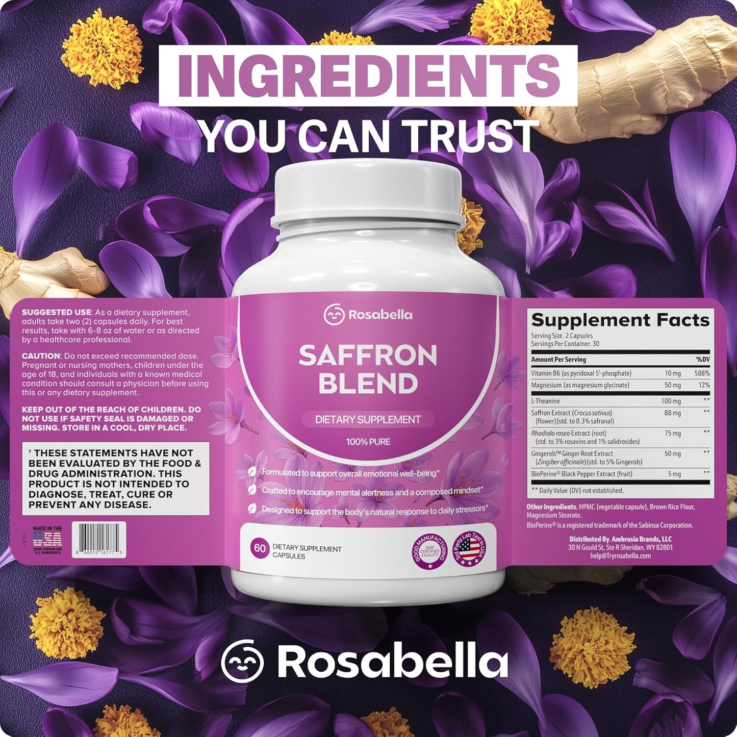 Rosabella Saffron Extract 60 Capsules